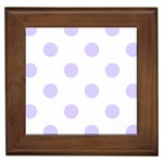 Polka Dots - Pale Lavender Violet on White Framed Tile