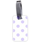 Polka Dots - Pale Lavender Violet on White Luggage Tag (Two Sides)