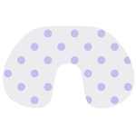 Polka Dots - Pale Lavender Violet on White Travel Neck Pillow