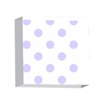 Polka Dots - Pale Lavender Violet on White 4 x 4  Acrylic Photo Block