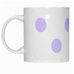 Polka Dots - Pale Lavender Violet on White White Mug