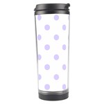 Polka Dots - Pale Lavender Violet on White Travel Tumbler