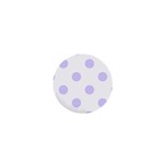 Polka Dots - Pale Lavender Violet on White 1  Mini Button