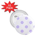 Polka Dots - Pale Lavender Violet on White 1.75  Button (10 pack)