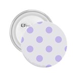 Polka Dots - Pale Lavender Violet on White 2.25  Button