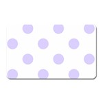 Polka Dots - Pale Lavender Violet on White Magnet (Rectangular)
