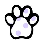 Polka Dots - Pale Lavender Violet on White Magnet (Paw Print)