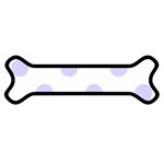 Polka Dots - Pale Lavender Violet on White Magnet (Dog Bone)