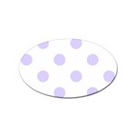 Polka Dots - Pale Lavender Violet on White Sticker Oval (10 pack)