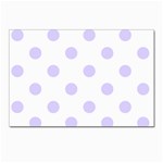 Polka Dots - Pale Lavender Violet on White Postcard 5  x 7 