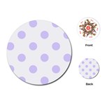 Polka Dots - Pale Lavender Violet on White Playing Cards (Round)