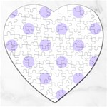 Polka Dots - Pale Lavender Violet on White Jigsaw Puzzle (Heart)
