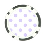 Polka Dots - Pale Lavender Violet on White Poker Chip Card Guard