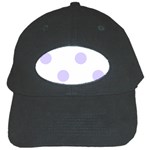 Polka Dots - Pale Lavender Violet on White Black Cap