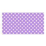 Polka Dots - White on Bright Lavender Violet Satin Shawl