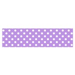 Polka Dots - White on Bright Lavender Violet Satin Scarf (Oblong)