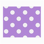 Polka Dots - White on Bright Lavender Violet Small Glasses Cloth (2 Sides)