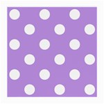Polka Dots - White on Bright Lavender Violet Medium Glasses Cloth (2 Sides)