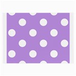Polka Dots - White on Bright Lavender Violet Large Glasses Cloth (2 Sides)