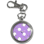 Polka Dots - White on Bright Lavender Violet Key Chain Watch