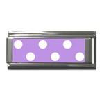 Polka Dots - White on Bright Lavender Violet Superlink Italian Charm (9mm)