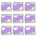 Polka Dots - White on Bright Lavender Violet 9mm Italian Charm (9 pack)