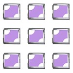 Polka Dots - White on Bright Lavender Violet Mega Link Italian Charm (9 pack)