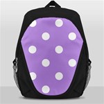 Polka Dots - White on Bright Lavender Violet Backpack Bag