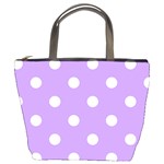 Polka Dots - White on Bright Lavender Violet Bucket Bag