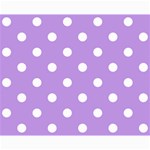Polka Dots - White on Bright Lavender Violet Collage 8  x 10 