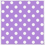 Polka Dots - White on Bright Lavender Violet Canvas 16  x 16 