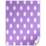 Polka Dots - White on Bright Lavender Violet Canvas 18  x 24 