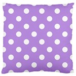 Polka Dots - White on Bright Lavender Violet Large Cushion Case (Two Sides)