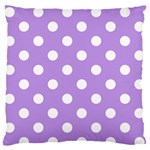 Polka Dots - White on Bright Lavender Violet Standard Flano Cushion Case (Two Sides)