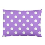 Polka Dots - White on Bright Lavender Violet Pillow Case (Two Sides)