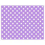 Polka Dots - White on Bright Lavender Violet Double Sided Flano Blanket (Medium)
