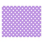 Polka Dots - White on Bright Lavender Violet Double Sided Flano Blanket (Large)