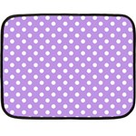 Polka Dots - White on Bright Lavender Violet Fleece Blanket (Mini)