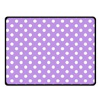 Polka Dots - White on Bright Lavender Violet Fleece Blanket (Small) (One Side)