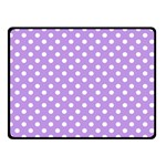 Polka Dots - White on Bright Lavender Violet Double Sided Fleece Blanket (Small) (Two Sides)
