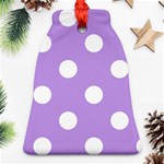 Polka Dots - White on Bright Lavender Violet Bell Ornament (Two Sides)