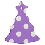Polka Dots - White on Bright Lavender Violet Ornament (Christmas Tree)