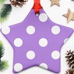 Polka Dots - White on Bright Lavender Violet Ornament (Star)