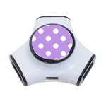 Polka Dots - White on Bright Lavender Violet Portable USB Hub (One Side)