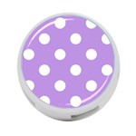 Polka Dots - White on Bright Lavender Violet 4-Port USB Hub (One Side)
