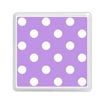 Polka Dots - White on Bright Lavender Violet Memory Card Reader with Storage (Square)