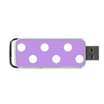 Polka Dots - White on Bright Lavender Violet Portable USB Flash (One Side)