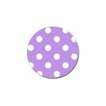 Polka Dots - White on Bright Lavender Violet Golf Ball Marker (10 pack)