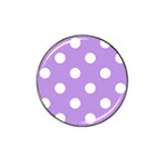 Polka Dots - White on Bright Lavender Violet Hat Clip Ball Marker (4 pack)