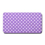 Polka Dots - White on Bright Lavender Violet Medium Bar Mat